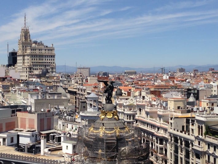 Aussicht von Rooftop Bar in Madrid 