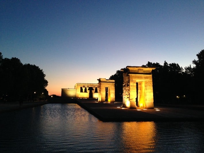 Tempel in Madrid im Sonnenuntergang