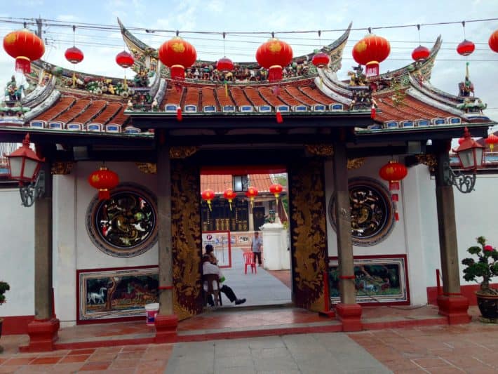 Cinese New Year, Melaka, Tempel, rot, Lampions