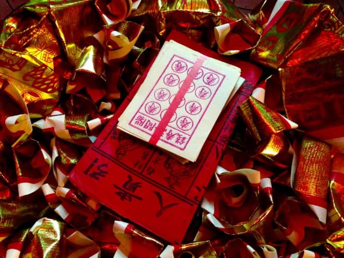 Papier, gold, rot, Chinese New Year, Melaka, Opfergabe