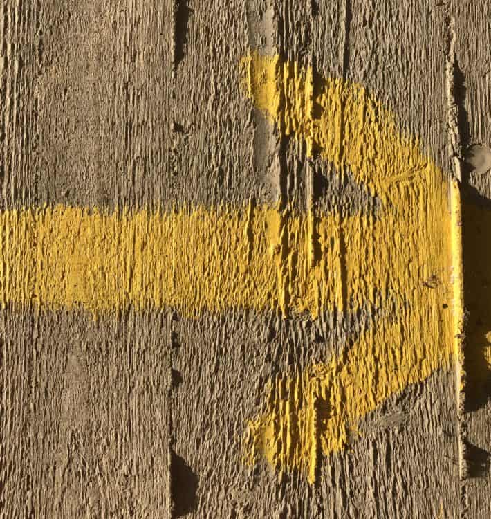 Gelber Pfeil, Yellow Arrow, auf der Via Imperii